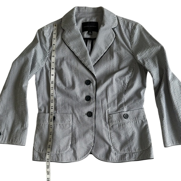 Banana Republic Seersucker Blazer Sz 6 Blue White Stripe Preppy  Jacket NWT - Picture 11 of 11